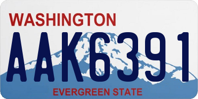 WA license plate AAK6391