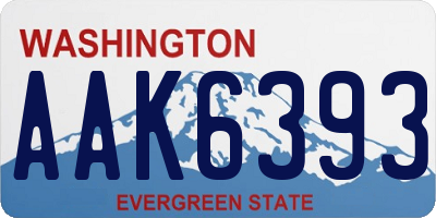 WA license plate AAK6393