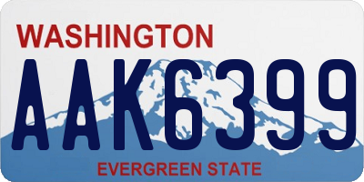 WA license plate AAK6399
