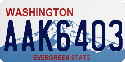 WA license plate AAK6403
