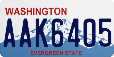 WA license plate AAK6405