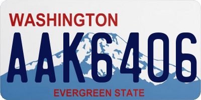 WA license plate AAK6406