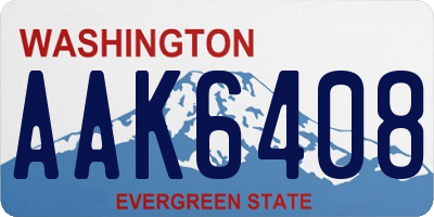 WA license plate AAK6408
