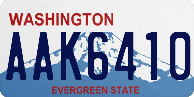 WA license plate AAK6410