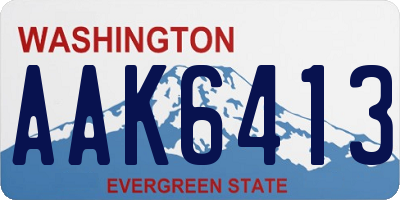 WA license plate AAK6413