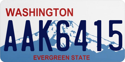 WA license plate AAK6415