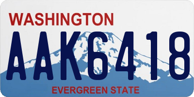 WA license plate AAK6418