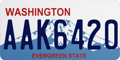 WA license plate AAK6420