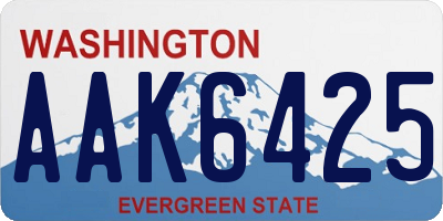 WA license plate AAK6425