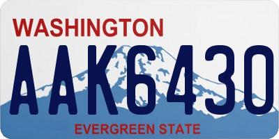 WA license plate AAK6430