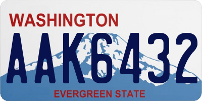 WA license plate AAK6432