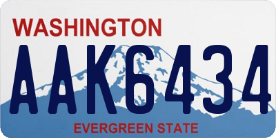 WA license plate AAK6434