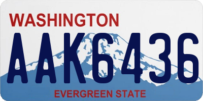 WA license plate AAK6436