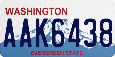 WA license plate AAK6438