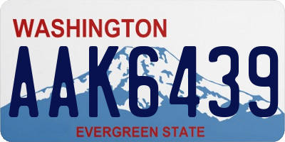 WA license plate AAK6439