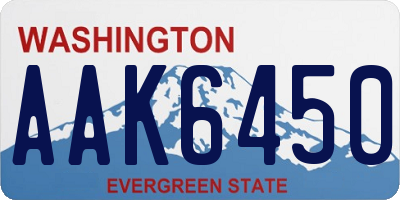 WA license plate AAK6450