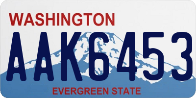 WA license plate AAK6453