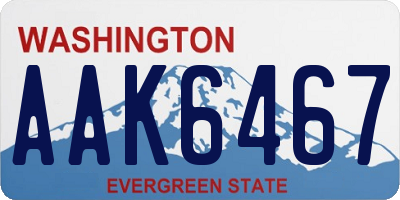 WA license plate AAK6467