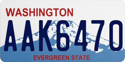 WA license plate AAK6470