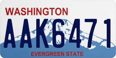 WA license plate AAK6471