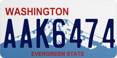 WA license plate AAK6474