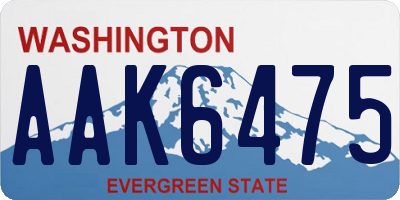 WA license plate AAK6475