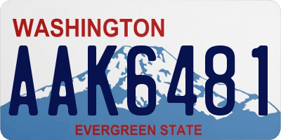 WA license plate AAK6481