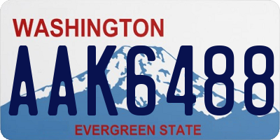 WA license plate AAK6488
