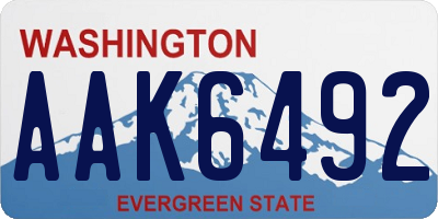 WA license plate AAK6492