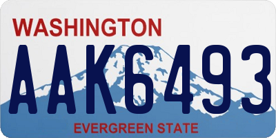 WA license plate AAK6493