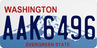 WA license plate AAK6496