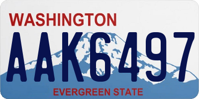 WA license plate AAK6497