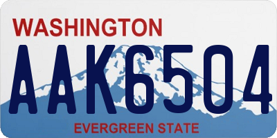 WA license plate AAK6504