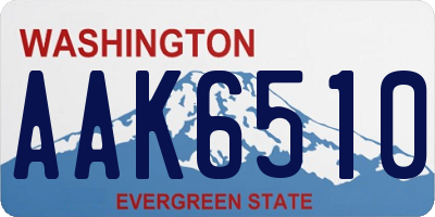 WA license plate AAK6510