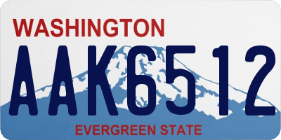 WA license plate AAK6512