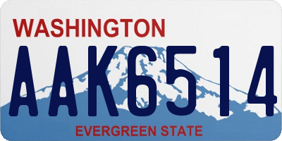 WA license plate AAK6514