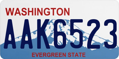 WA license plate AAK6523