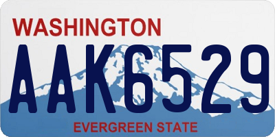 WA license plate AAK6529