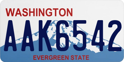 WA license plate AAK6542