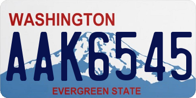 WA license plate AAK6545