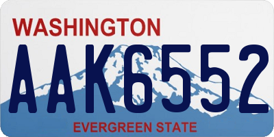 WA license plate AAK6552