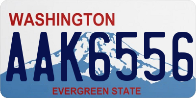 WA license plate AAK6556