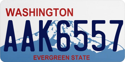 WA license plate AAK6557
