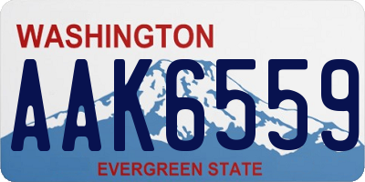 WA license plate AAK6559