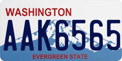 WA license plate AAK6565