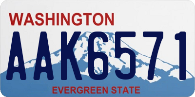WA license plate AAK6571