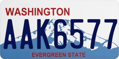 WA license plate AAK6577