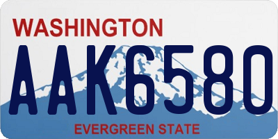 WA license plate AAK6580