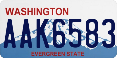 WA license plate AAK6583