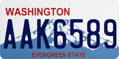 WA license plate AAK6589